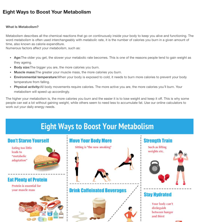 Eight Ways to Boost Your Metabolism